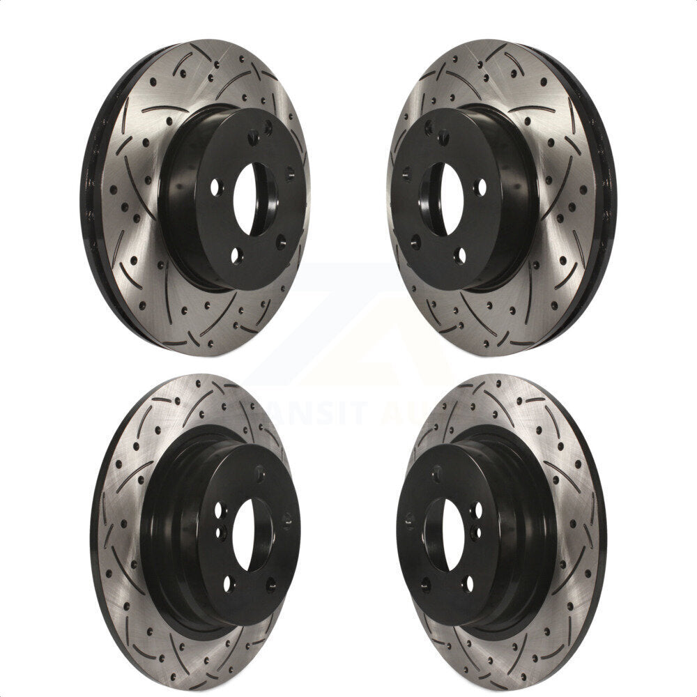 Front Rear Coated Drilled Slotted Disc Brake Rotors Kit For Mercedes-Benz C300 C250 C230 KD-100325 by DS-One