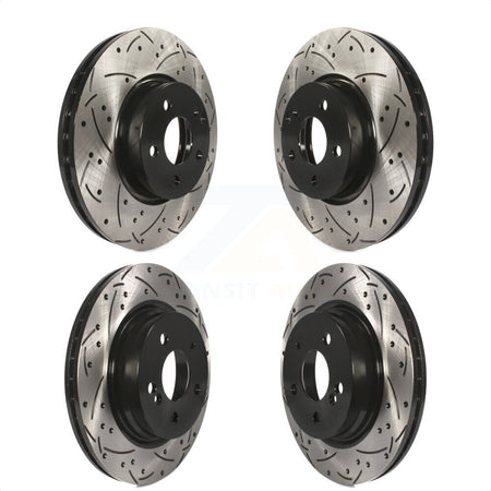 Front Rear Coated Drilled Slotted Disc Brake Rotors Kit For Mercedes-Benz E350 C300 C350 KD-100328 by DS-One