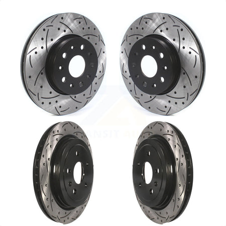 Front Rear Coated Drilled Slotted Disc Brake Rotors Kit For Cadillac CTS KD-100368 by DS-One