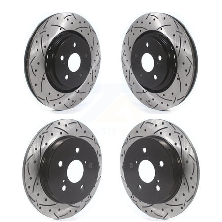 Front Rear Coated Drilled Slotted Disc Brake Rotors Kit For Toyota Camry Avalon TRD KD-100386 by DS-One