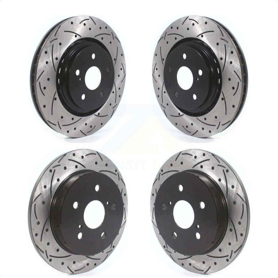 Front Rear Coated Drilled Slotted Disc Brake Rotors Kit For Toyota Camry Avalon TRD KD-100386 by DS-One