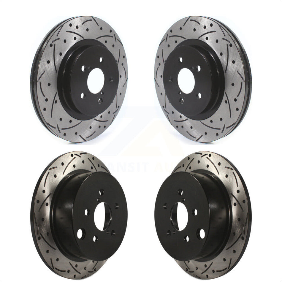 Front Rear Coated Drilled Slotted Disc Brake Rotors Kit For Subaru Crosstrek Impreza KD-100396 by DS-One