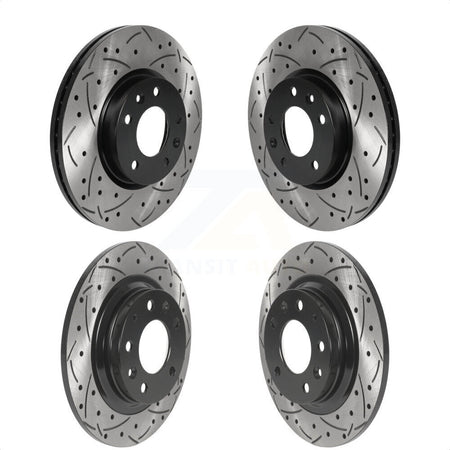 Front Rear Coated Drilled Slotted Disc Brake Rotors Kit For Ford Fusion Mazda 6 Lincoln MKZ Mercury Milan Zephyr KD-100463 by DS-One