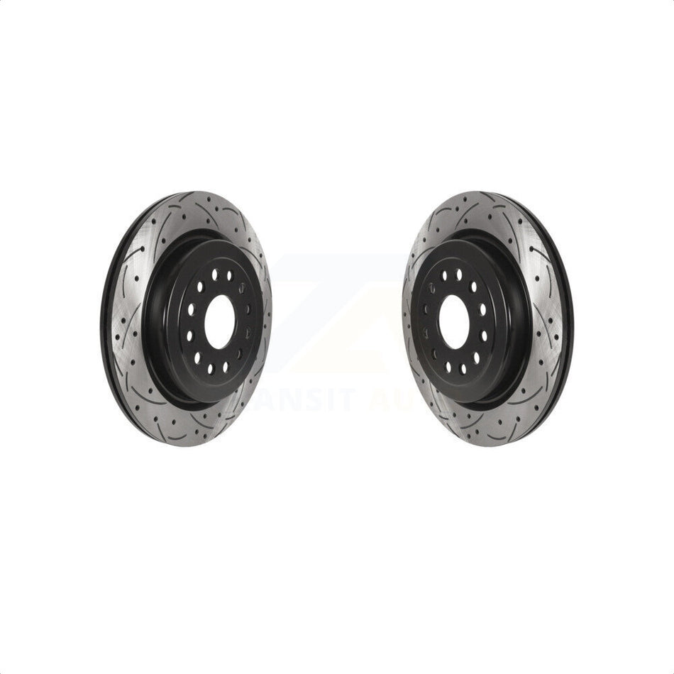 Rear Coated Drilled Slotted Disc Brake Rotors Pair For Ram 1500 KD-100525 by DS-One