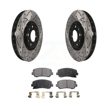 Front Coated Drilled Slotted Disc Brake Rotors And Semi-Metallic Pads Kit For Dodge Dart Chrysler 200 KDF-100055 by Transit Auto