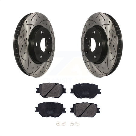 Front Coated Drilled Slotted Disc Brake Rotors And Semi-Metallic Pads Kit For Lexus IS250 KDF-100599 by Transit Auto