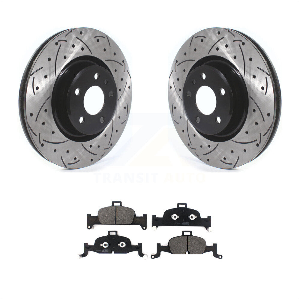 Front Coated Drilled Slotted Disc Brake Rotors And Semi-Metallic Pads Kit For Audi Q5 A4 A5 Quattro A6 Sportback allroad KDF-100636 by Transit Auto