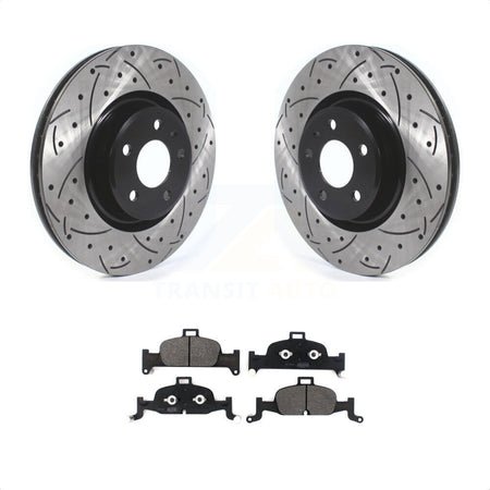 Front Coated Drilled Slotted Disc Brake Rotors And Semi-Metallic Pads Kit For Audi Q5 A4 A5 Quattro A6 Sportback allroad KDF-100636 by Transit Auto