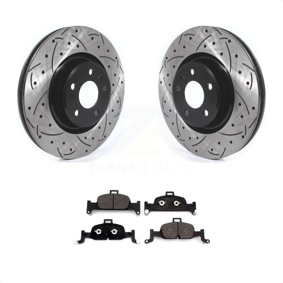 Front Coated Drilled Slotted Disc Brake Rotors And Ceramic Pads Kit For Audi Q5 A4 A5 Quattro A6 Sportback allroad KDT-100652 by Transit Auto