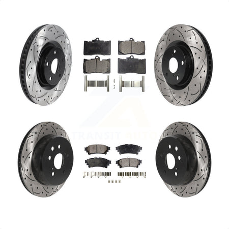 Front Rear Disc Brake Rotors And Ceramic Pads Kit (6Pc) For Lexus GS350 IS300 IS350 RC350 IS200t RC300 RC200t GS300 GS200t GS450h KDT-100755 by Transit Auto