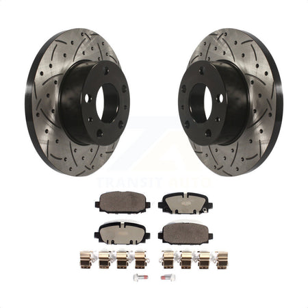 Rear Coated Drilled Slotted Disc Brake Rotors And Ceramic Pads Kit For Jeep Compass KDT-101103 by Transit Auto