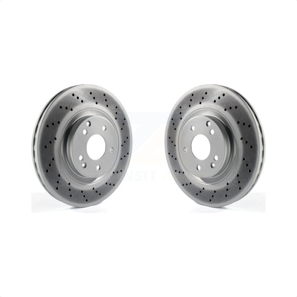 Front Coated Disc Brake Rotors Pair For Mercedes-Benz C230 CLK350 SLK350 C320 SLK280 SLK300 KG-100264 by Genius