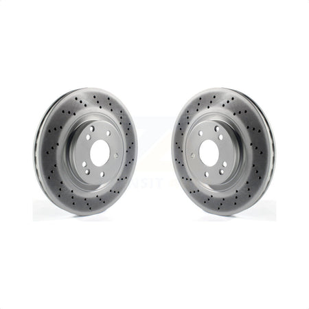 Front Coated Disc Brake Rotors Pair For Mercedes-Benz C230 CLK350 SLK350 C320 SLK280 SLK300 KG-100264 by Genius