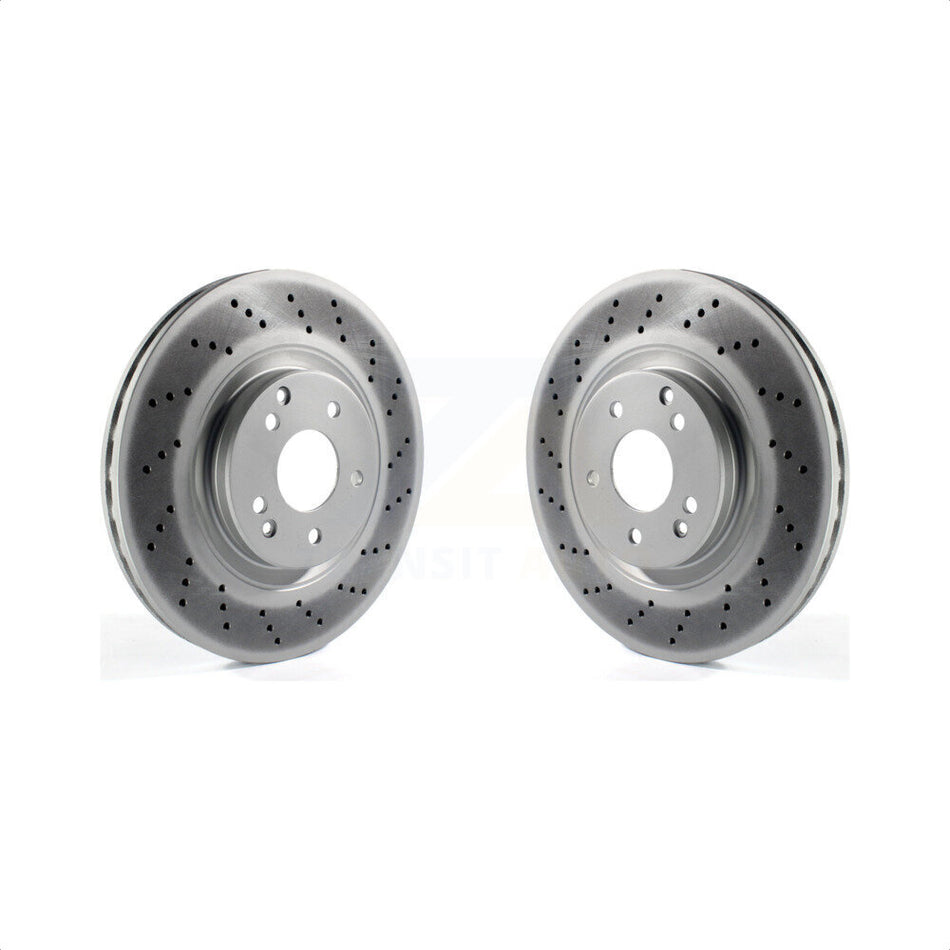 Front Coated Disc Brake Rotors Pair For Mercedes-Benz C230 CLK350 SLK350 C320 SLK280 SLK300 KG-100264 by Genius