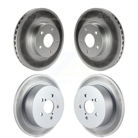 Front Rear Coated Disc Brake Rotors Kit For 2005 Subaru Legacy i Limited With 277mm Diameter Rotor KG-100877 by Genius