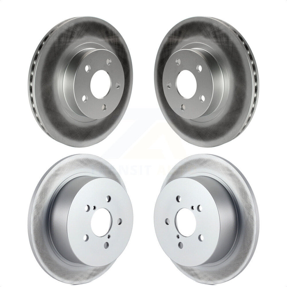 Front Rear Coated Disc Brake Rotors Kit For 2005 Subaru Legacy i Limited With 277mm Diameter Rotor KG-100877 by Genius