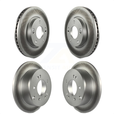 Front Rear Coated Disc Brake Rotors Kit For 2012-2013 Kia Soul KG-100923 by Genius