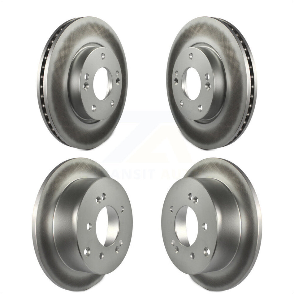 Front Rear Coated Disc Brake Rotors Kit For 2012-2013 Kia Soul KG-100923 by Genius