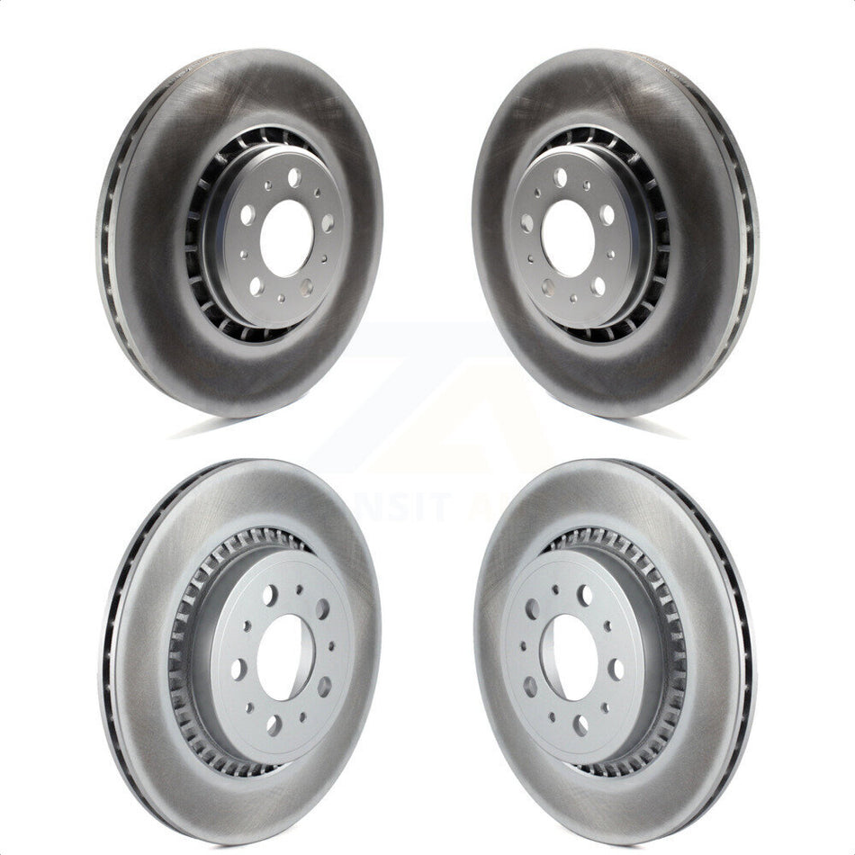 Front Rear Coated Disc Brake Rotors Kit For 2003-2014 Volvo XC90 With 336mm Diameter Rotor KG-101005 by Genius