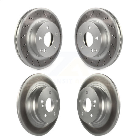 Front Rear Coated Disc Brake Rotors Kit For Mercedes-Benz C300 C250 C230 KG-101129 by Genius