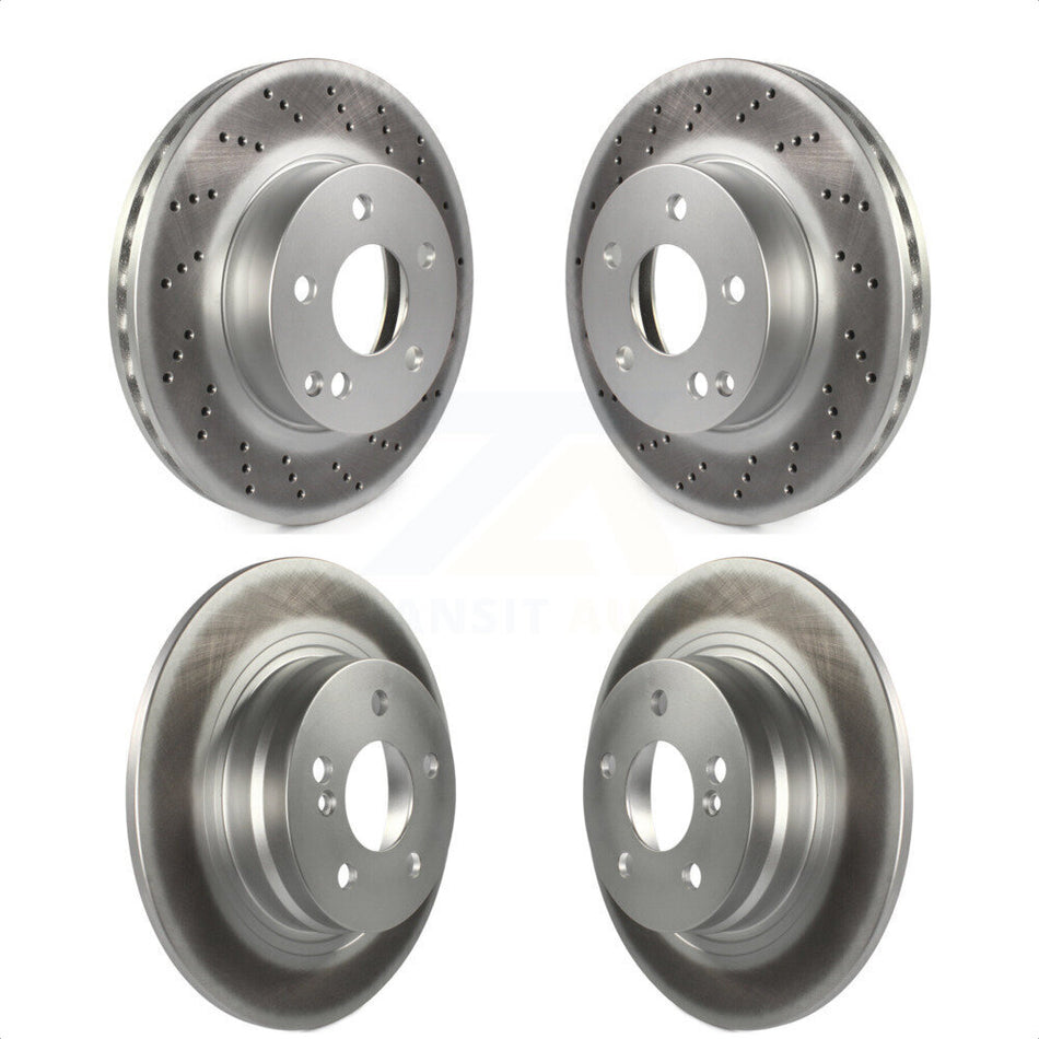 Front Rear Coated Disc Brake Rotors Kit For Mercedes-Benz C300 C250 C230 KG-101129 by Genius