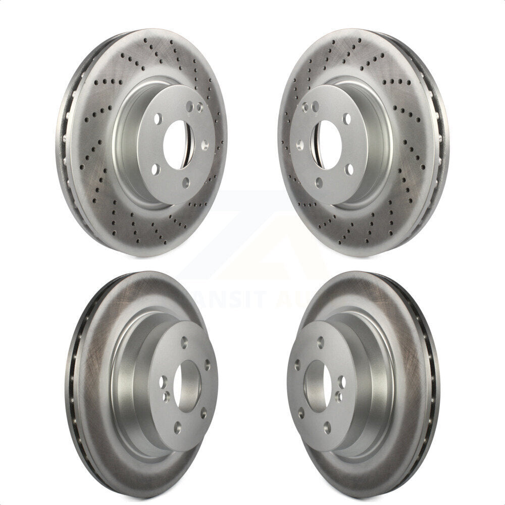 Front Rear Coated Disc Brake Rotors Kit For Mercedes-Benz E350 E400 With 322mm Diameter Rotor KG-101133 by Genius