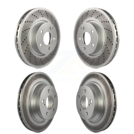 Front Rear Coated Disc Brake Rotors Kit For Mercedes-Benz E350 E400 With 322mm Diameter Rotor KG-101133 by Genius