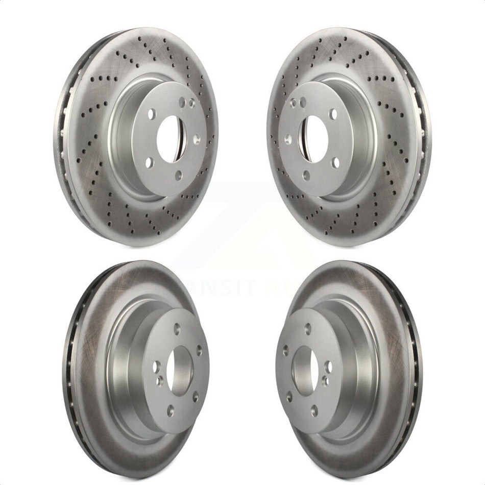 Front Rear Coated Disc Brake Rotors Kit For Mercedes-Benz E350 E400 With 322mm Diameter Rotor KG-101133 by Genius