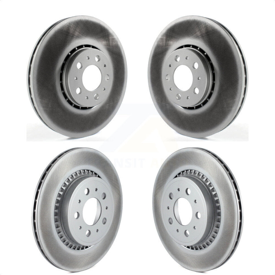 Front Rear Coated Disc Brake Rotors Kit For 2003-2014 Volvo XC90 With 328mm Diameter Rotor KG-101169 by Genius