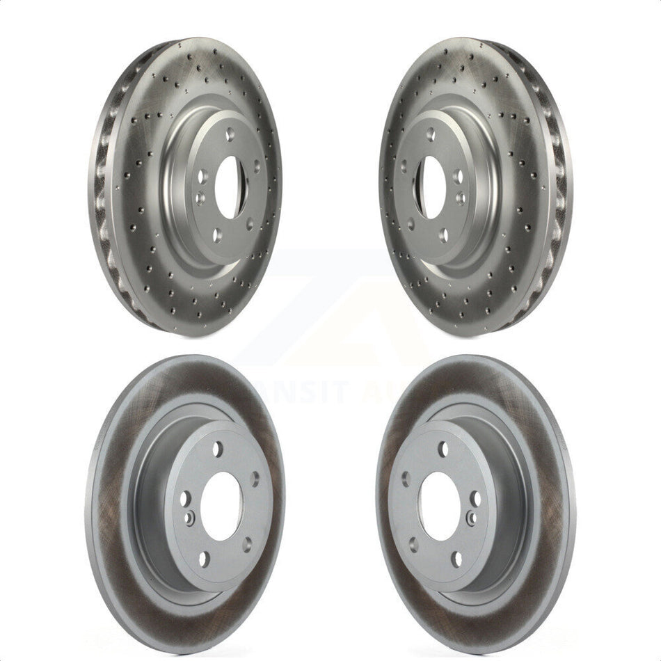 Front Rear Coated Disc Brake Rotors Kit For 2019 Mercedes-Benz CLA250 With Sport Package KG-101189 by Genius