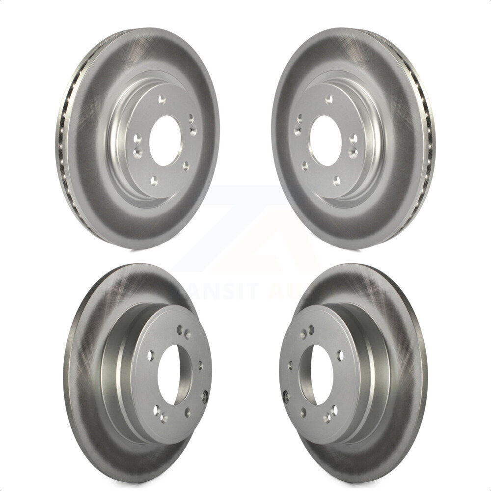 Front Rear Coated Disc Brake Rotors Kit For Hyundai Sonata Kia Optima With Manual Parking KG-101194 by Genius