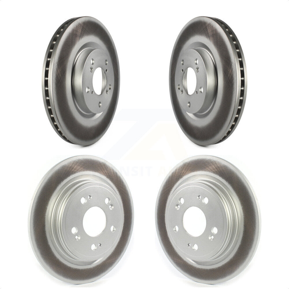 Front Rear Coated Disc Brake Rotors Kit For 2014-2020 Acura RLX Sport Hybrid SH-AWD KG-101388 by Genius