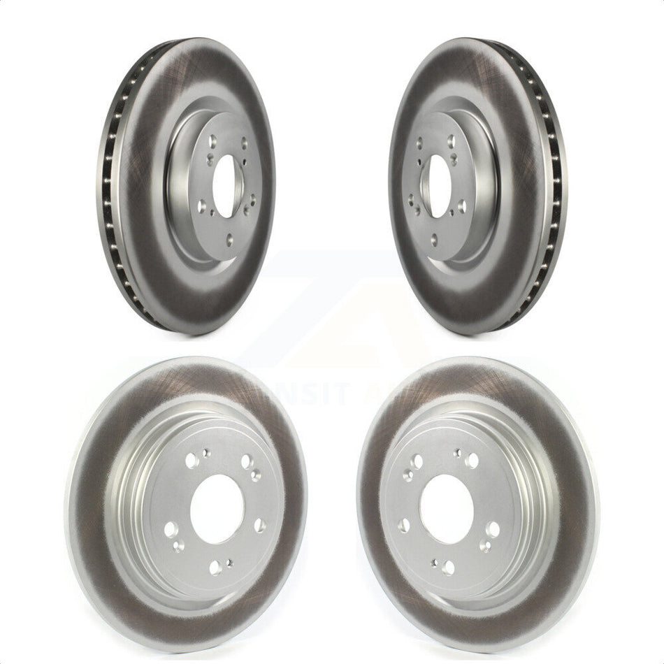 Front Rear Coated Disc Brake Rotors Kit For 2014-2020 Acura RLX Sport Hybrid SH-AWD KG-101388 by Genius