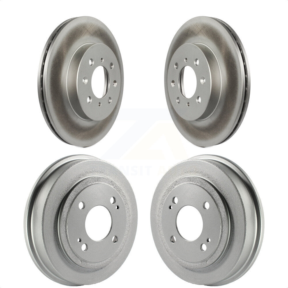 Front Rear Disc Brake Rotors Drums Kit For Honda Civic Fit Acura EL KG-101424 by Genius