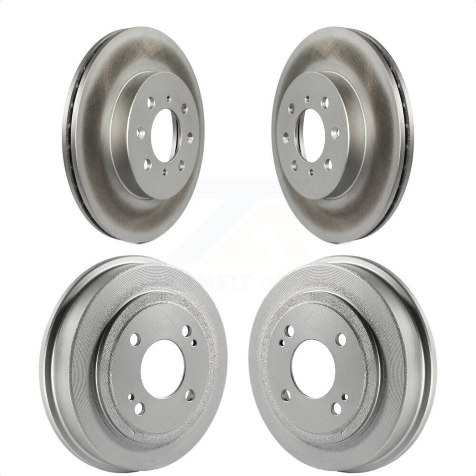 Front Rear Disc Brake Rotors Drums Kit For Honda Civic Fit Acura EL KG-101424 by Genius