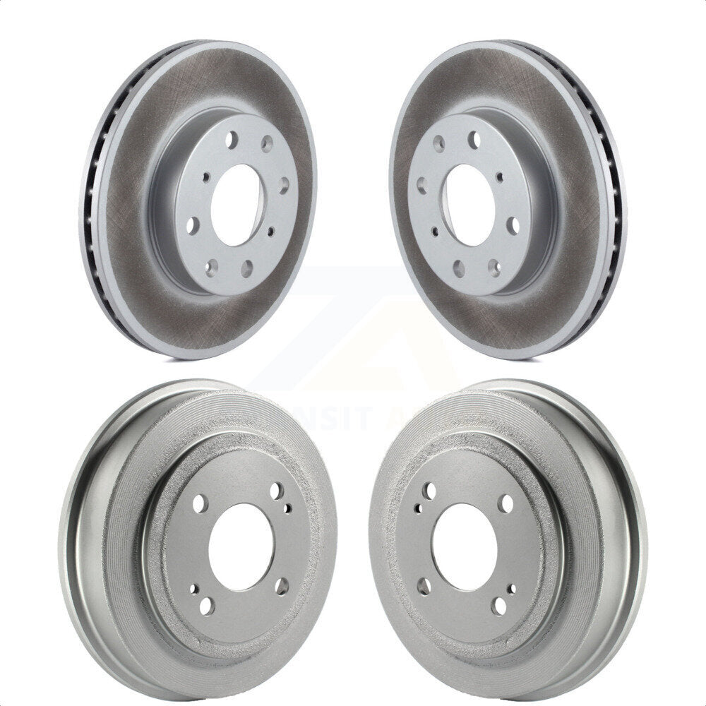 Front Rear Disc Brake Rotors Drums Kit For Honda Civic KG-101425 by Genius