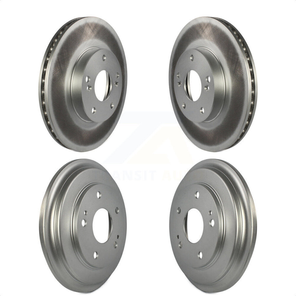 Front Rear Disc Brake Rotors Drums Kit For Honda Civic KG-101428 by Genius