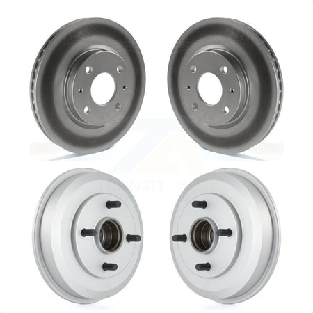 Front Rear Disc Brake Rotors Drums Kit For 2008 Ford Focus Wheel Bearing Includes KG-101432 by Genius