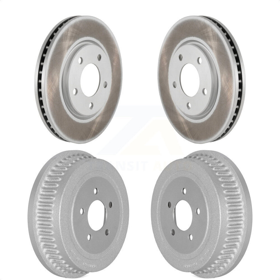 Front Rear Disc Brake Rotors Drums Kit For Dodge Chrysler Town & Country Grand Caravan Voyager KG-101457 by Genius