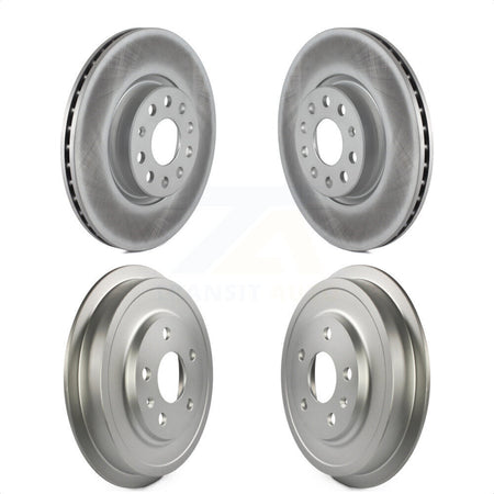 Front Rear Disc Brake Rotors Drums Kit For Volkswagen Jetta Beetle With 312mm Diameter Rotor KG-101461 by Genius