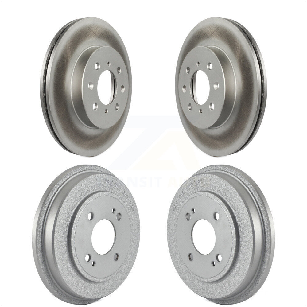 Front Rear Disc Brake Rotors Drums Kit For Honda Civic Fit Insight KG-101462 by Genius