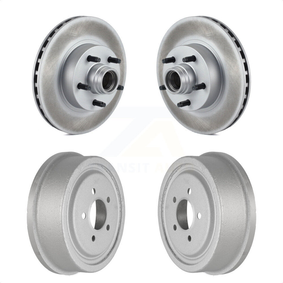 Front Rear Disc Brake Rotors Drums Kit For Ford Ranger With 10" Diameter Drum KG-101469 by Genius