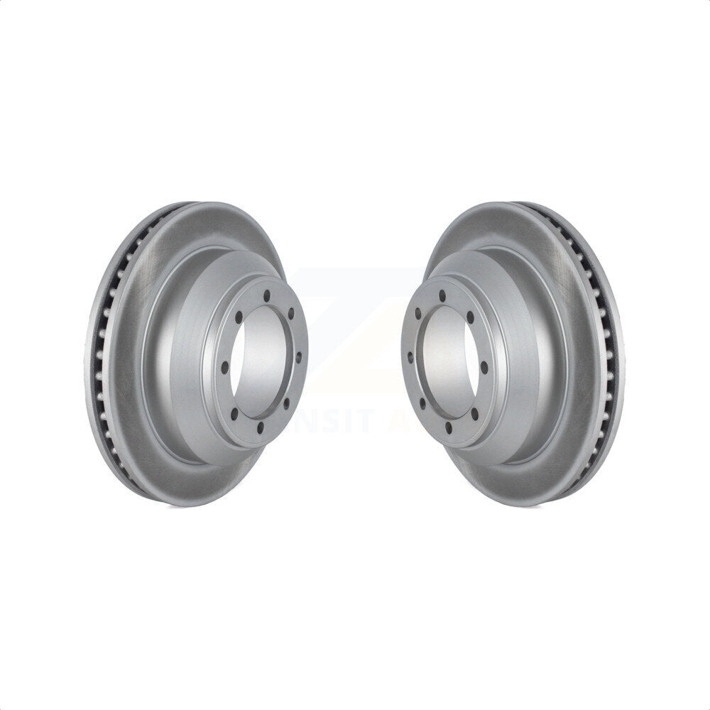 Rear Coated Disc Brake Rotors Pair For Ford E-350 Super Duty Econoline With Dual Wheels KG-101520 by Genius