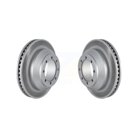 Rear Coated Disc Brake Rotors Pair For Ford E-350 Super Duty Econoline With Dual Wheels KG-101520 by Genius