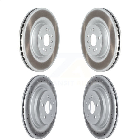 Front Rear Coated Disc Brake Rotors Kit For Mercedes-Benz GLE400 Without Sport Package KG-101526 by Genius