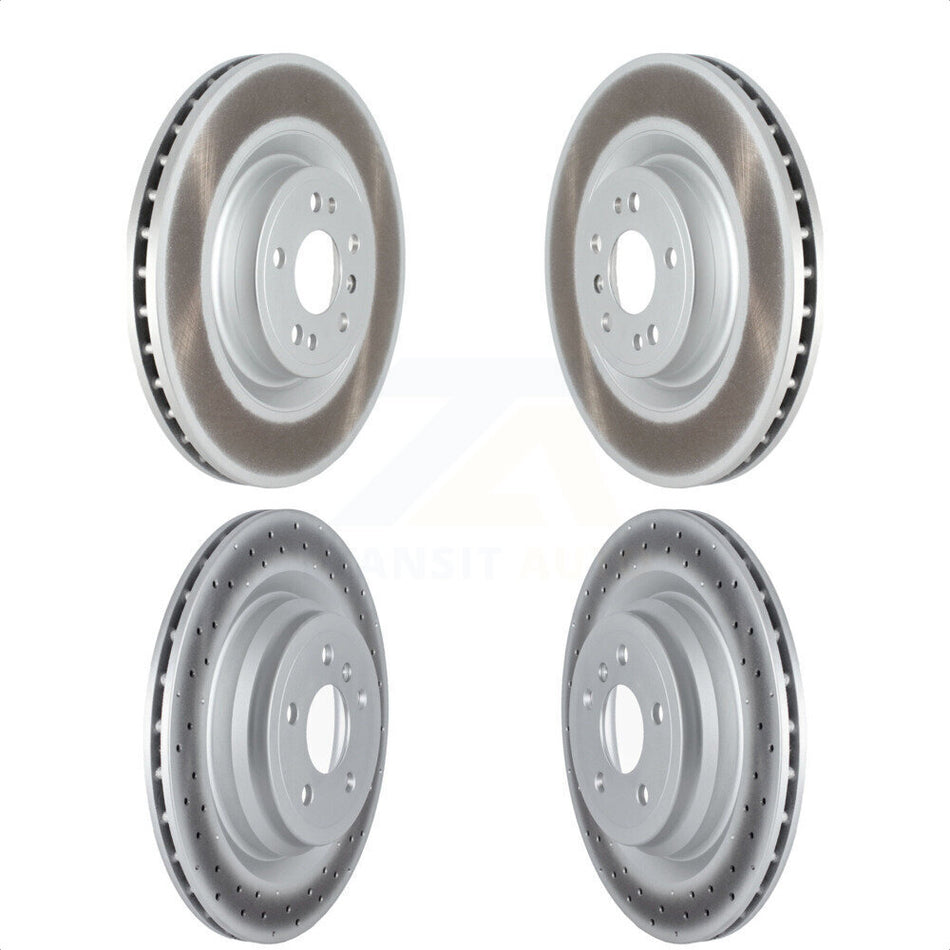 Front Rear Coated Disc Brake Rotors Kit For Mercedes-Benz GLE400 Without Sport Package KG-101526 by Genius