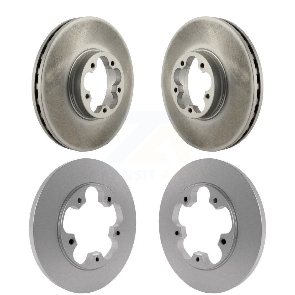 Front Rear Coated Disc Brake Rotors Kit For 2016 Ford Transit-350 HD With 5 Lug Wheels KG-101560 by Genius