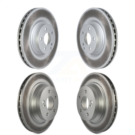 Front Rear Coated Disc Brake Rotors Kit For Mercedes-Benz E400 With 344mm Diameter Rotor KG-101577 by Genius