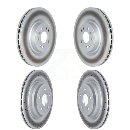 Front Rear Coated Disc Brake Rotors Kit For 2016-2017 Mercedes-Benz GLE400 With AMG Package KG-101691 by Genius