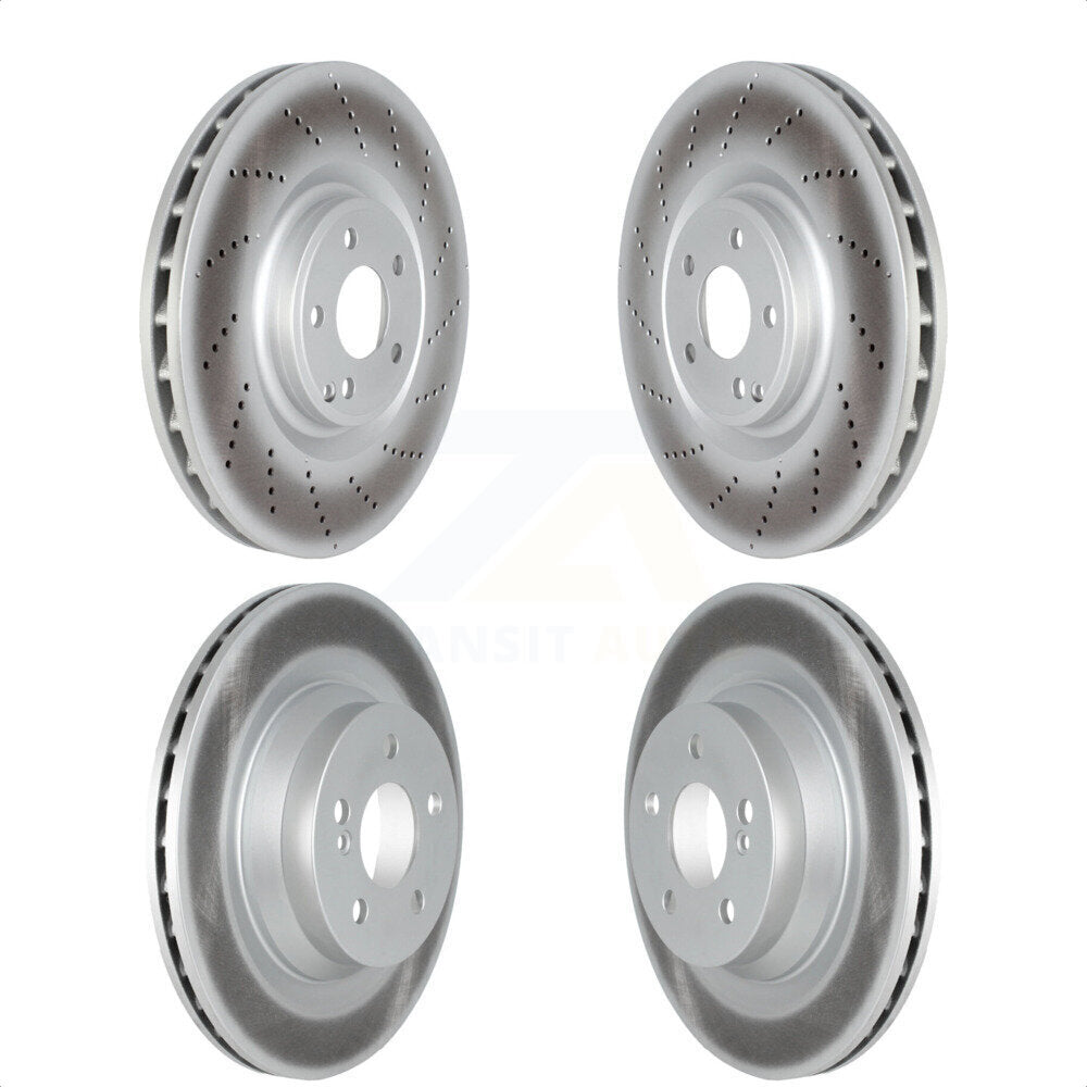 Front Rear Coated Disc Brake Rotors Kit For 2012-2018 Mercedes-Benz CLS550 KG-101708 by Genius